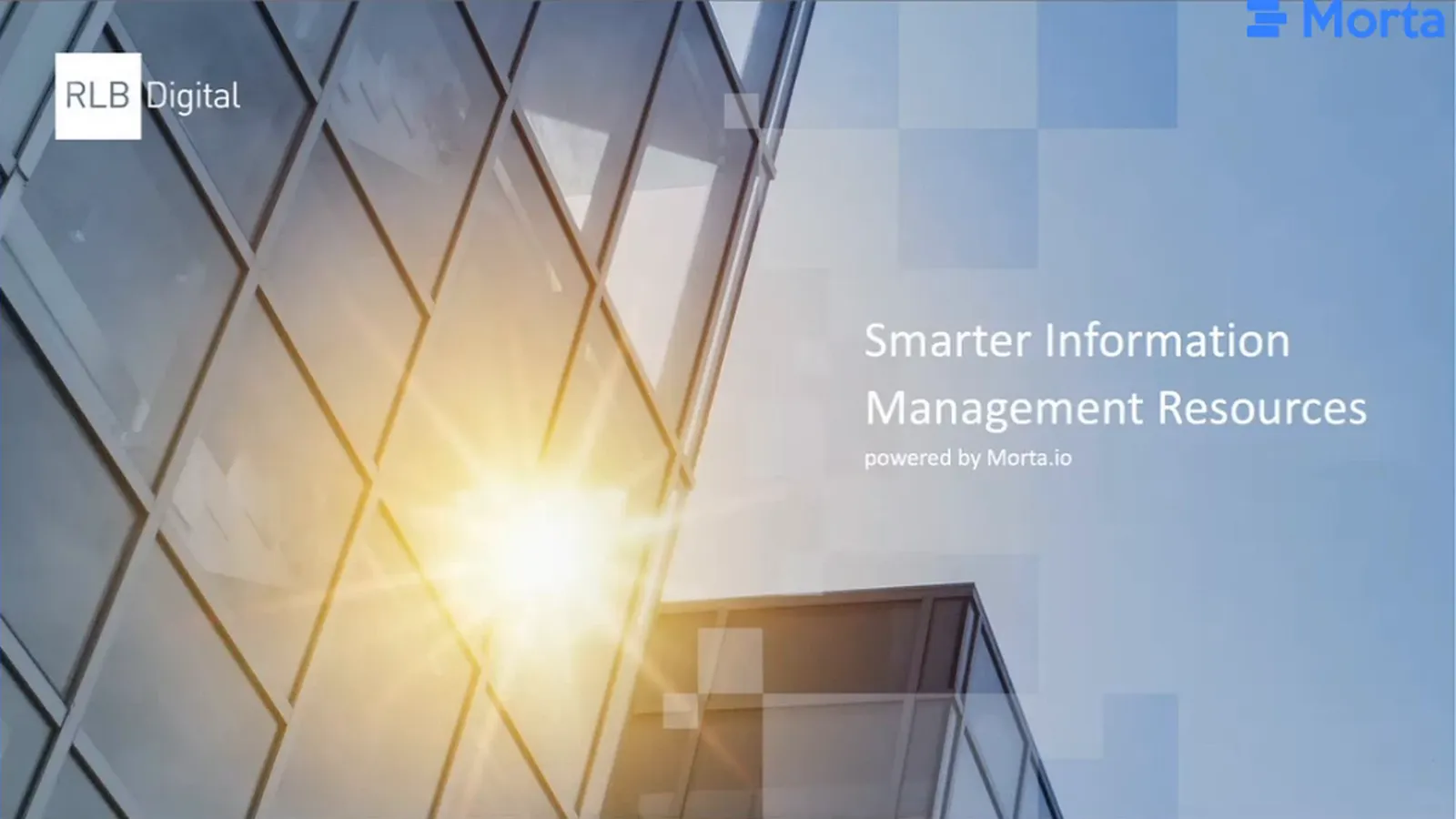 RLB Digital title slide for Smarter Information Management Resources.