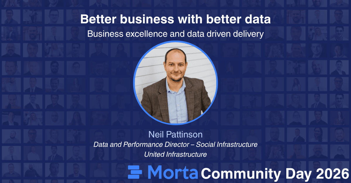 Session graphic for Better business with better data, featuring Neil Pattinson.