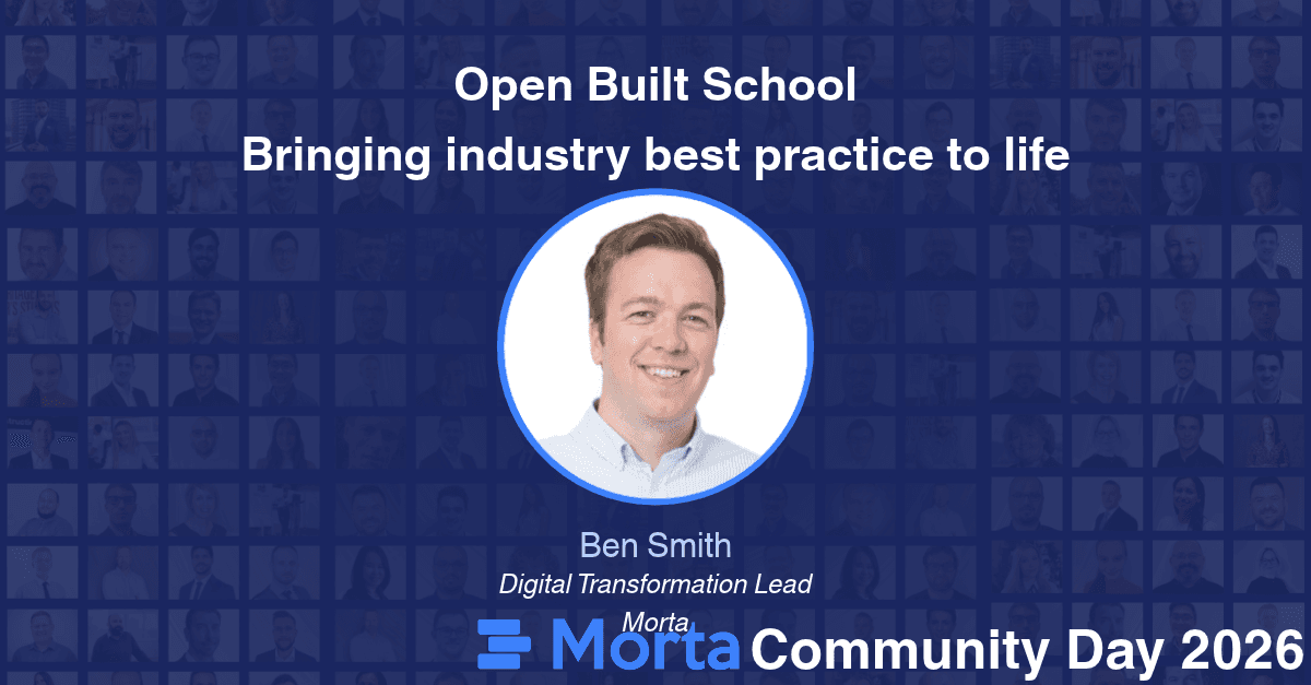 Session graphic for Open Built School: bringing industry best practice to life, featuring Ben Smith.